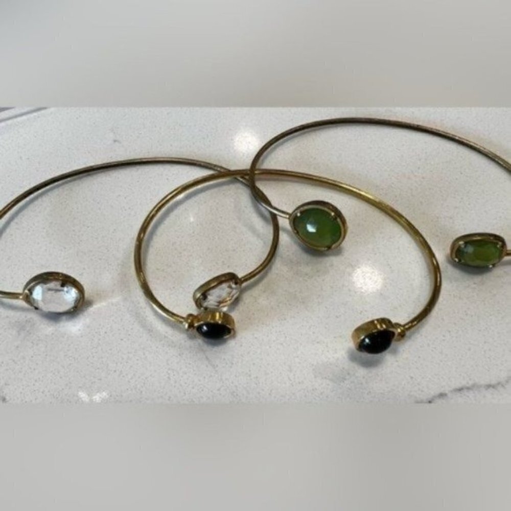 Set of 3 Gold Bracelets - Bracelet for Women - Gold Jewelry for Women - Braclet - Picture 3 of 7